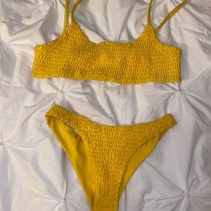 Yellow cheeky bikini. Size S